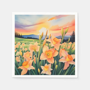 Serviette En Papier Vibrant prairie de jonquille
