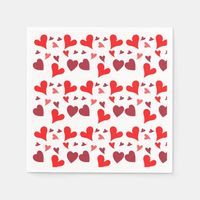 Serviette En Papier Vibrant red hearts background (Devant)