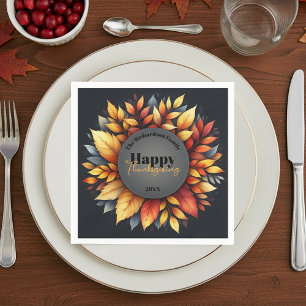 Serviette En Papier Vibrant Saison Autumn Foliing Thanksgiving