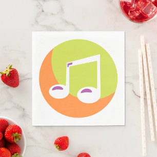 Serviette En Papier Vibrante Note de Musique Double Croche