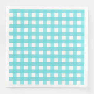 Serviette En Papier Vichy Bleu Ciel