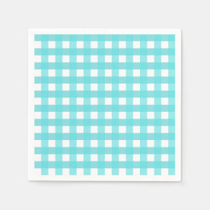 Serviette En Papier Vichy Bleu Ciel