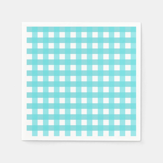 Serviette En Papier Vichy Bleu Ciel (Devant)