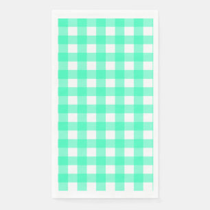 Serviette En Papier Vichy Bleu Turquoise
