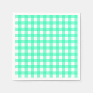 Serviette En Papier Vichy Bleu Turquoise