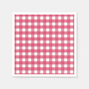 Serviette En Papier Vichy cerise
