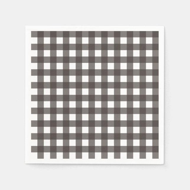 Serviette En Papier Vichy Gris anthracite (Devant)