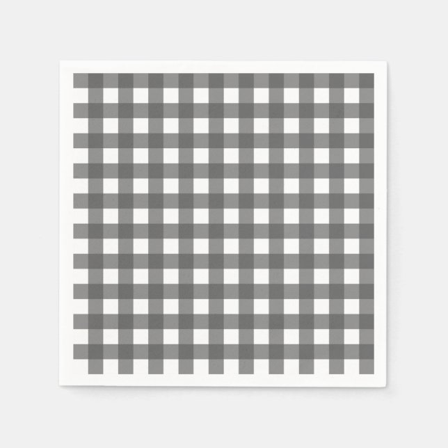 Serviette En Papier Vichy Gris clair (Devant)