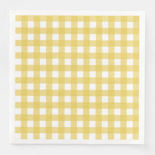 Serviette En Papier Vichy Jaune clair