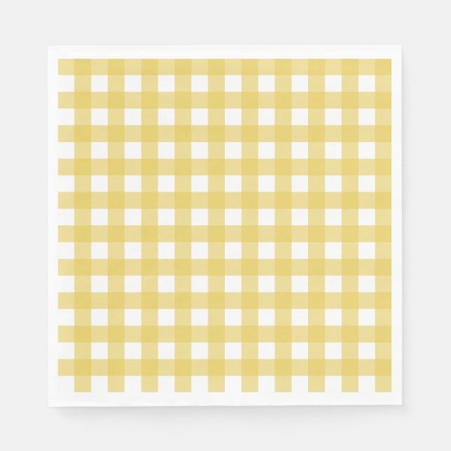 Serviette En Papier Vichy Jaune clair (Devant)