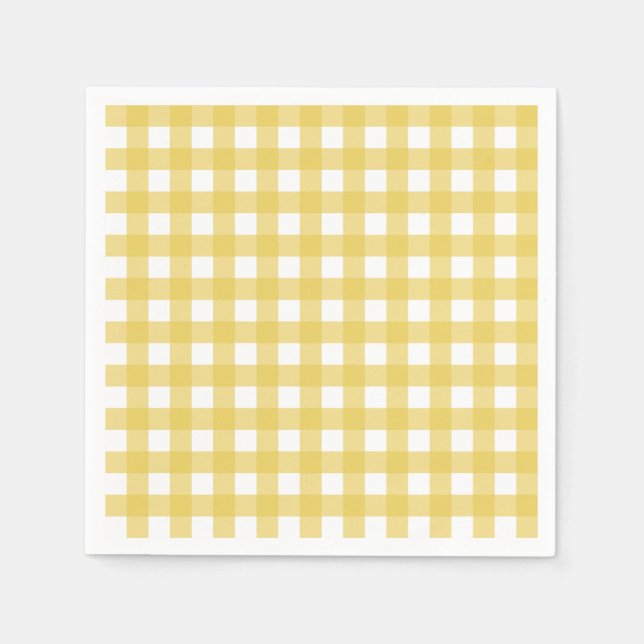 Serviette En Papier Vichy Jaune clair (Devant)
