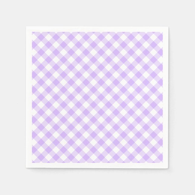 Serviette En Papier Vichy Lavande (Devant)