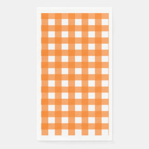 Serviette En Papier Vichy Orange