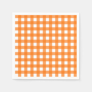 Serviette En Papier Vichy Orange
