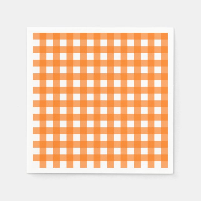 Serviette En Papier Vichy Orange (Devant)