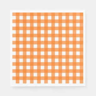 Serviette En Papier Vichy Orange