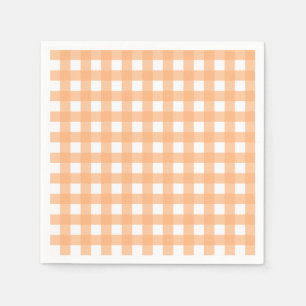 Serviette En Papier Vichy Orange clair