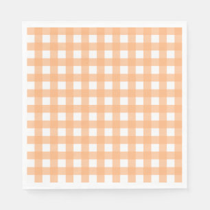Serviette En Papier Vichy Orange clair
