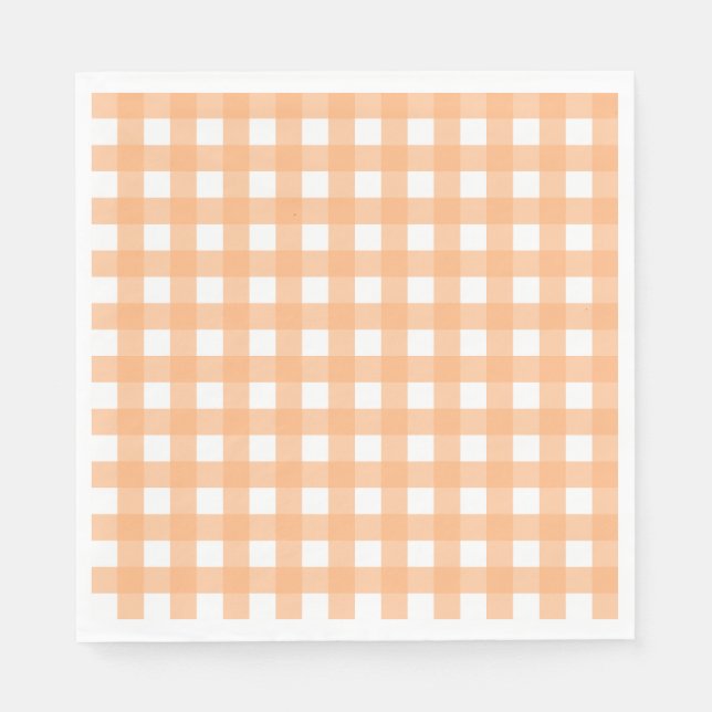 Serviette En Papier Vichy Orange clair (Devant)