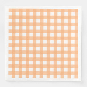 Serviette En Papier Vichy Orange clair