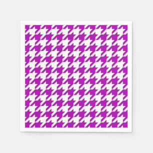 Serviette En Papier Vichy Prince de Galles Violet Blanc