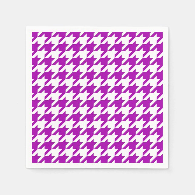 Serviette En Papier Vichy Prince de Galles Violet Blanc (Devant)