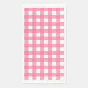 Serviette En Papier Vichy Rose clair