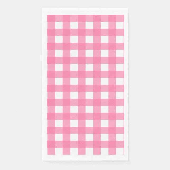 Serviette En Papier Vichy Rose clair (Devant)