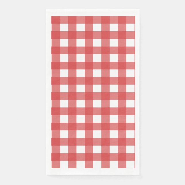 Serviette En Papier Vichy Rouge (Devant)