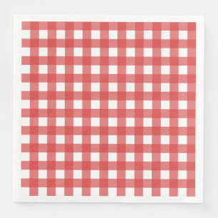 Serviette En Papier Vichy Rouge