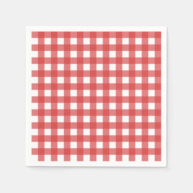 Serviette En Papier Vichy Rouge (Devant)