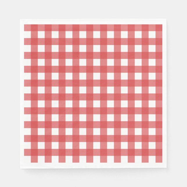 Serviette En Papier Vichy Rouge (Devant)