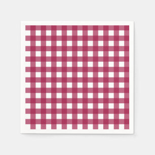 Serviette En Papier Vichy Rouge Cerise