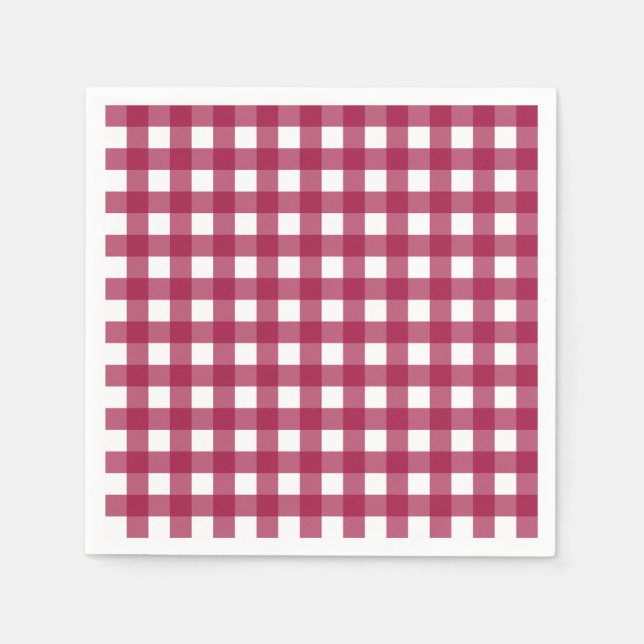 Serviette En Papier Vichy Rouge Cerise (Devant)