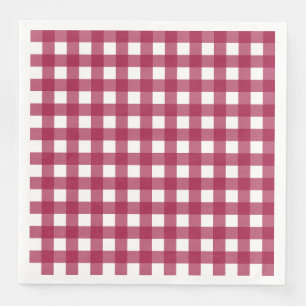 Serviette En Papier Vichy Rouge Cerise