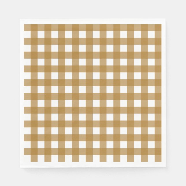 Serviette En Papier Vichy Sienne (Devant)