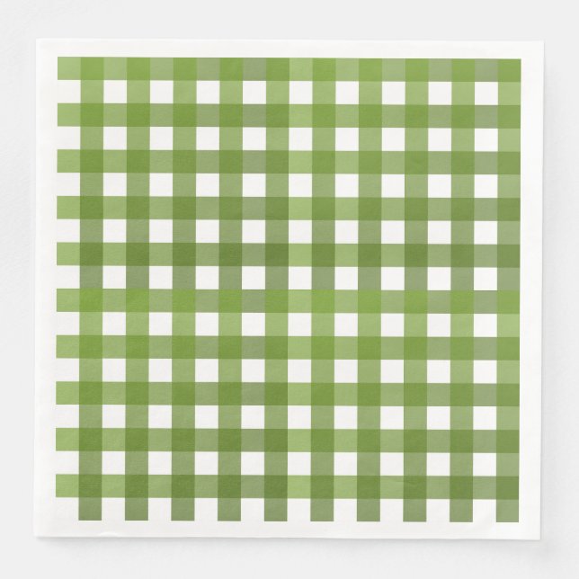 Serviette En Papier Vichy Vert (Devant)