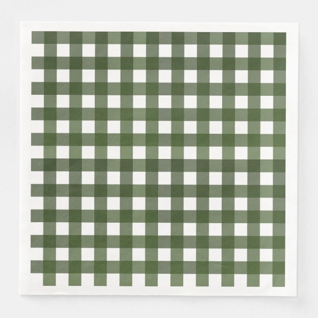 Serviette En Papier Vichy Vert d'Alsace (Devant)