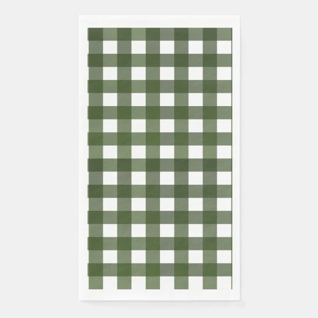 Serviette En Papier Vichy Vert d'Alsace (Devant)