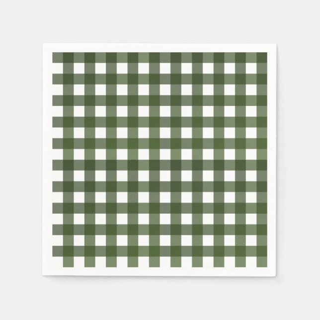 Serviette En Papier Vichy Vert d'Alsace (Devant)