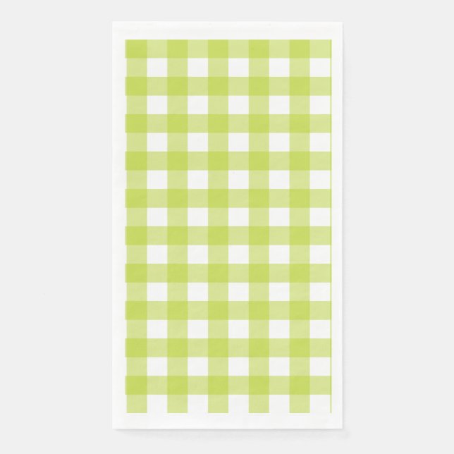 Serviette En Papier Vichy Vert pomme (Devant)