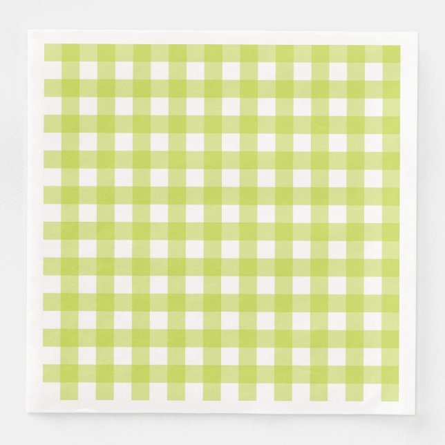 Serviette En Papier Vichy Vert pomme (Devant)