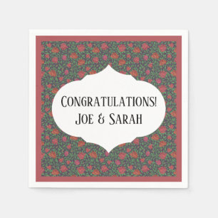 Serviette En Papier Victorien Gothique Parfait Rouge & Fuchsia Rose