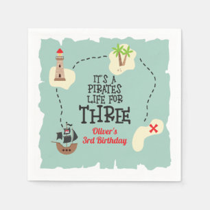 Serviette En Papier Vie de pirate pour les TROIS ans