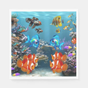 Serviette En Papier Vie marine Aquarium