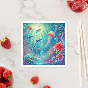 Serviette En Papier Vie marine Whimsical et serviettes de découpage Po