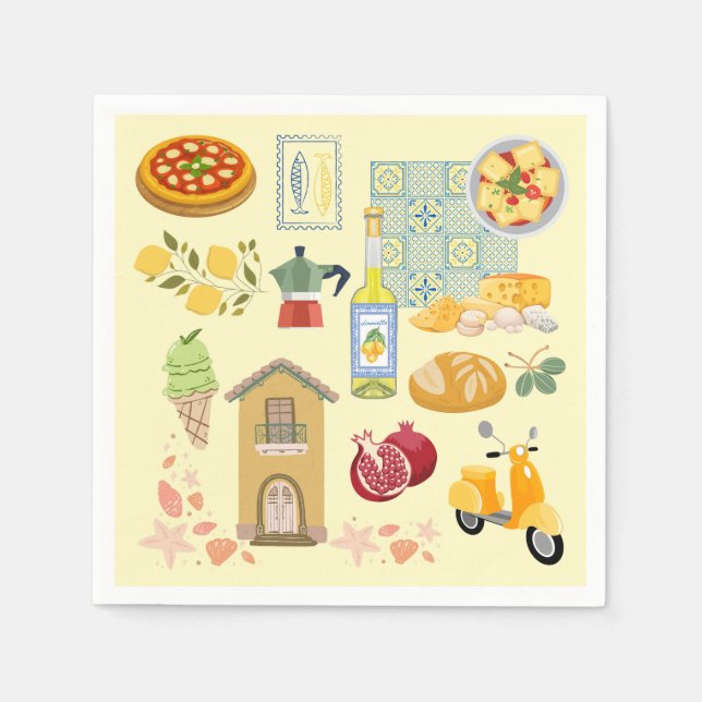 Serviette En Papier Vie rurale Italie (Devant)