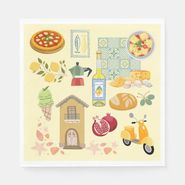 Serviette En Papier Vie rurale Italie (Devant)