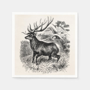 Serviette En Papier Vieille illustration personnalisée par élans