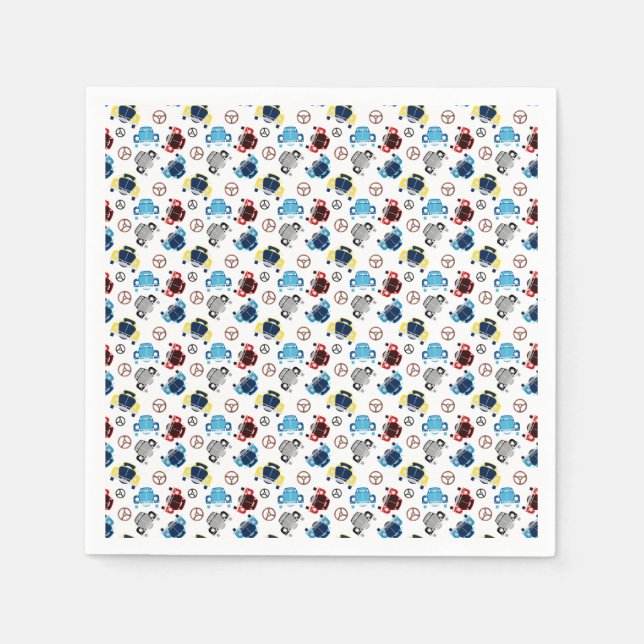 Serviette En Papier Vieilles voitures (Devant)